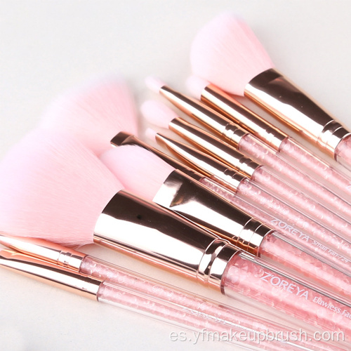 Herramienta de maquillaje rosa 10pcs maquillaje conjunto de cepillos